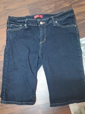 Dark Blue Denim Bermuda Shorts - Unbranded